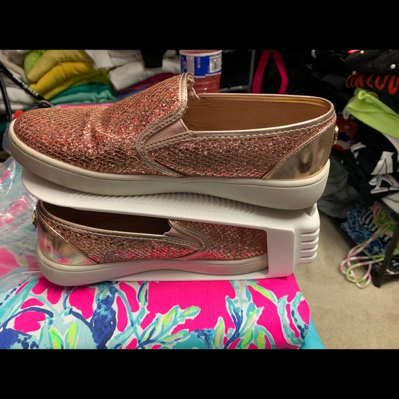 Michael Kors Rose Gold Sneakers EUC - Picture 1 of 5